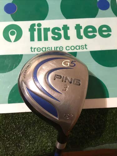Ping G5 455 SS Face 15* 3 Wood Stiff ProLaunch Blue Graphite Shaft