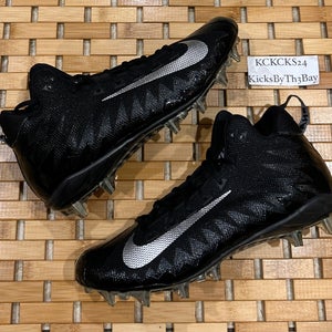 Nike Alpha Menace Pro Mid TD Football Cleats Black Silver 880410-010 Mens size 11