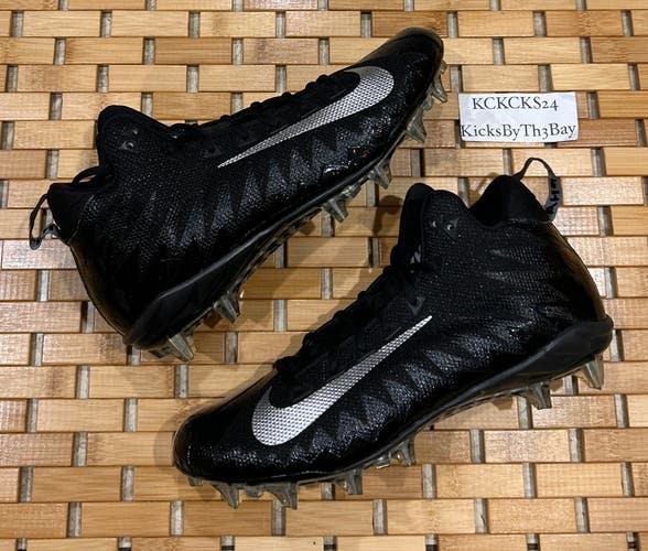 Nike Alpha Menace Pro Mid TD Football Cleats Black Silver 880410-010 Mens size 11