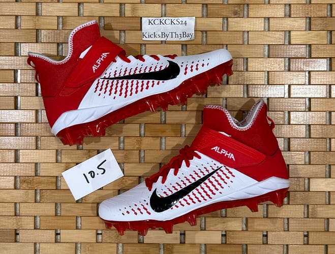 Nike Alpha Menace Pro 2 Red White Football Cleats BV3945-105 Men size 10.5