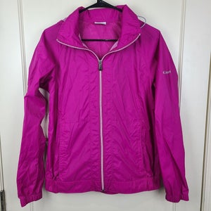 Columbia Women's Lightweight Pink Windbreaker Jacket Hooded Size: M