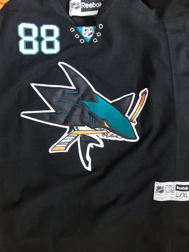 NEW BRENT BURNS BLACK SHARKS JERSEY