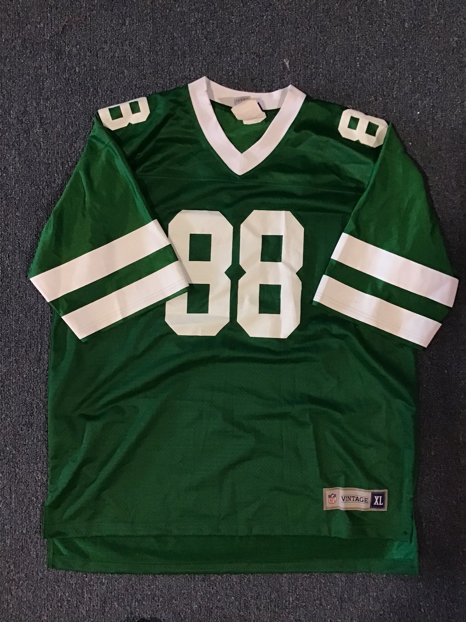 AUTHENTIC AL TOON NY JETS LOGO 7 JERSEY XL (50-52) SEWN