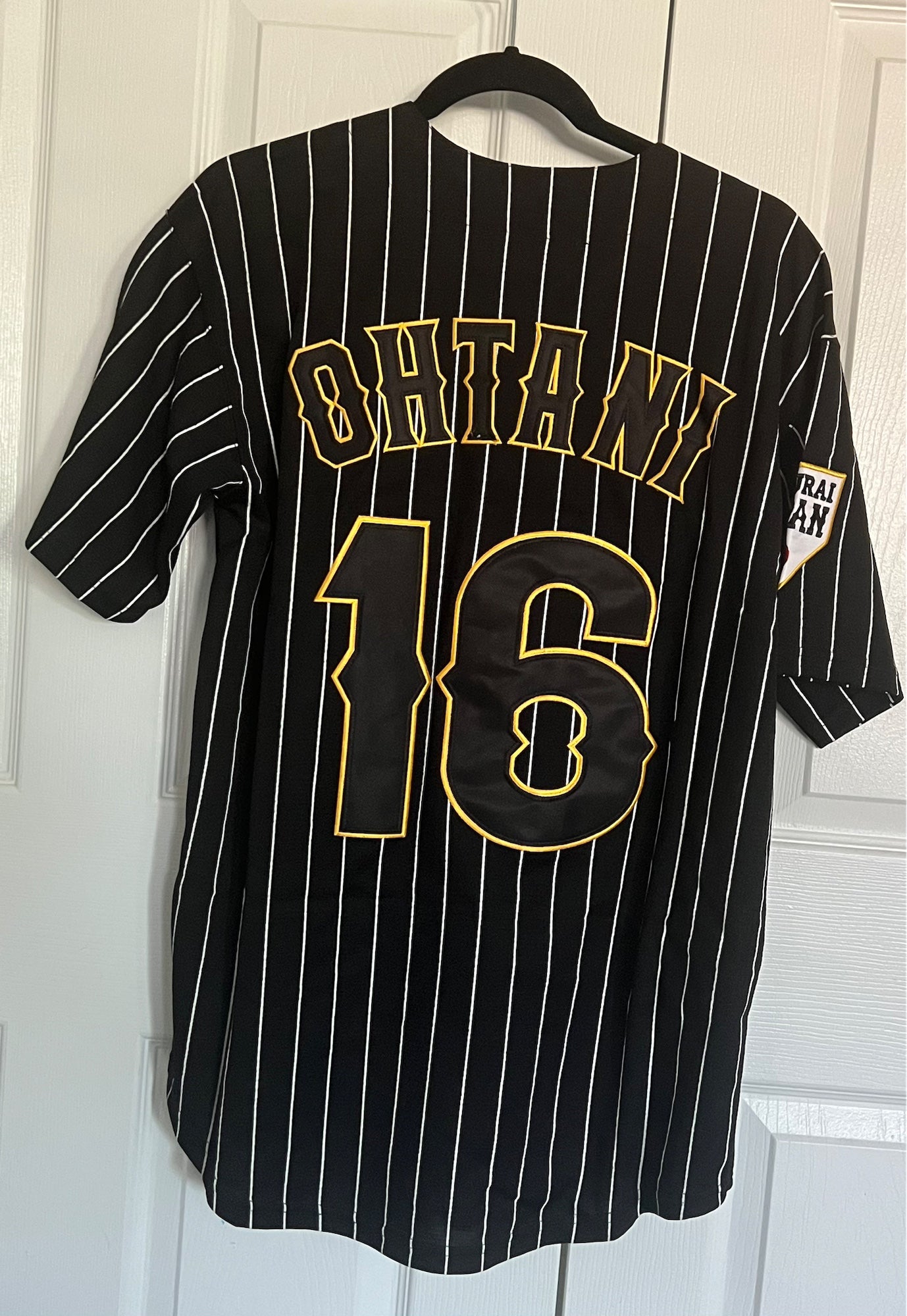 Vintage Mens Shohei Ohtani 16 Japan Samurai Pinstriped Baseball