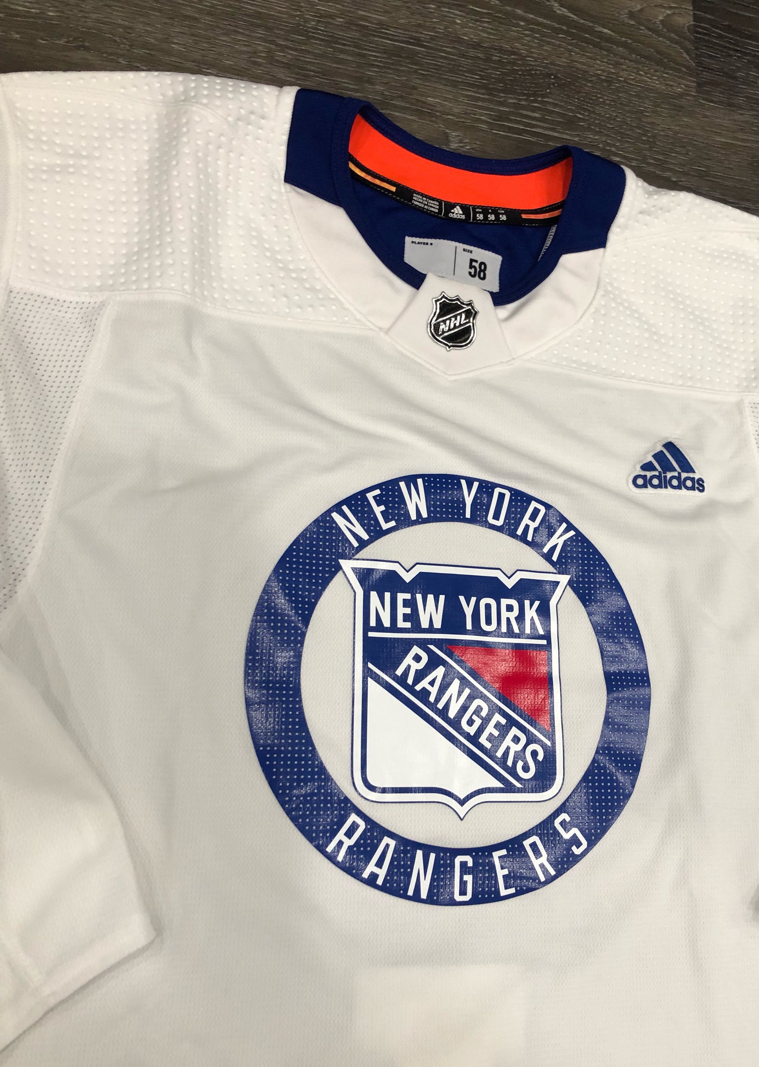 New York Rangers NHL Adidas MiC Team Issued Home Jersey Size 58+