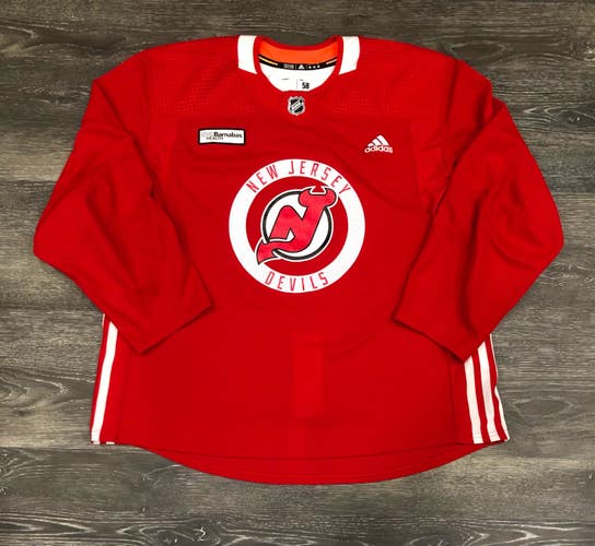 New Jersey Devils NHL Adidas Pro Stock Hockey Practice Jersey Size 58 CANADA
