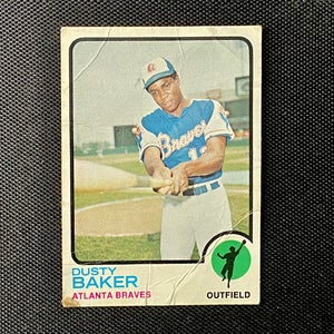 Atlanta Braves Vintage 1973 Dusty Baker Topps #215 MLB Baseball Trading Card