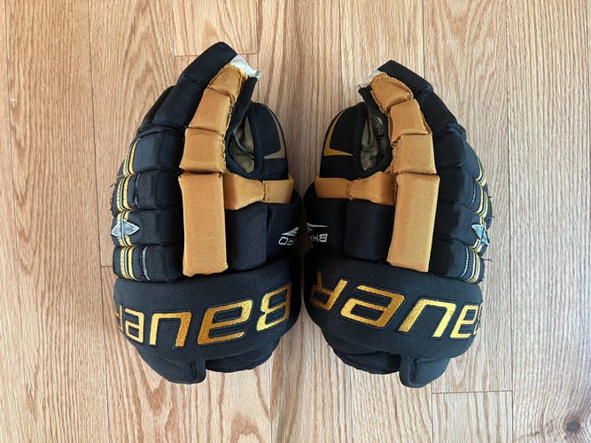 Bauer 13" 4 Roll Nexus Gloves Black Gold Vegas Golden Knights VGK Style colors