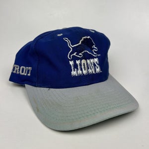 Vintage Y2K Detroit Lions Snapback Hat Cap NFL Football Blue/Silver Adjustable