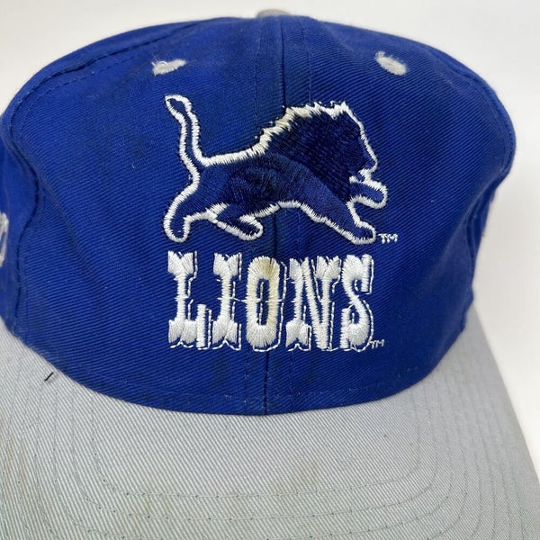 Vintage Y2K Detroit Lions Snapback Hat Cap NFL Football Blue