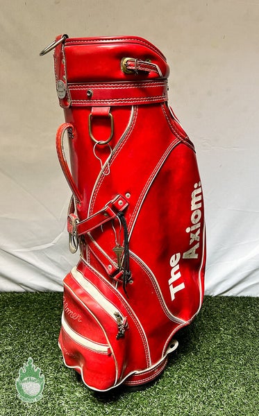 Vintage Leather Arnold Palmer Red Cart Golf Bag THE AXIOM, HOT-Z 
