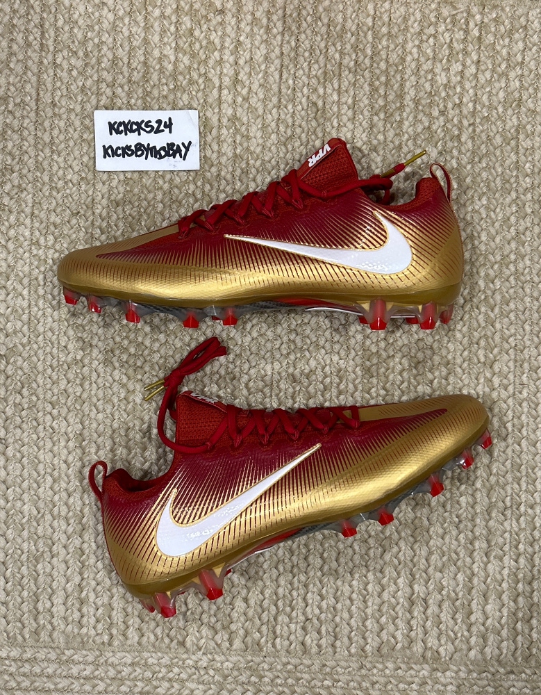 Nike Vapor Untouchable Pro Football Cleats Gold Red 925423-728 Mens size 14