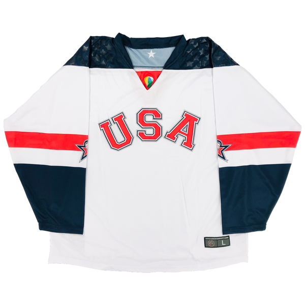 2018 World Junior United States Authentic White Box Lacrosse Jersey (NEW) Men's Adult M