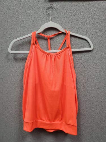 NEW LUCKY IN LOVE LADIES ATHLETIC TOP - ORANGE (LARGE)