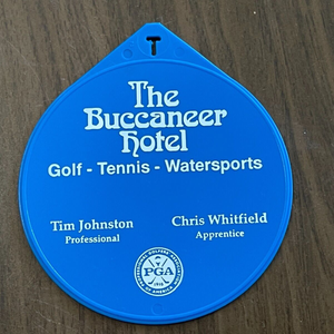 The Buccaneer Golf Resort ST. CROIX, VIRGIN ISLANDS VINTAGE Plastic Golf Bag Tag