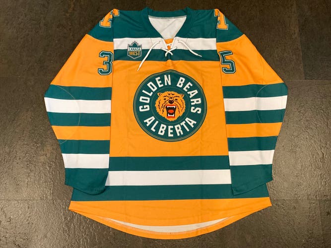 Replica University Of Alberta Golden Bears BERLIN Jersey MEDIUM EBUG Oilers