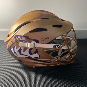 Custom Gold Rival Lacrosse Helmet |Custom Sewanee Tigers Helmet|