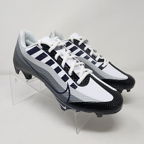 Nike Vapor Edge Pro 360 Mens 8.5 Black Navy Blue Football Cleats Swoosh Striped