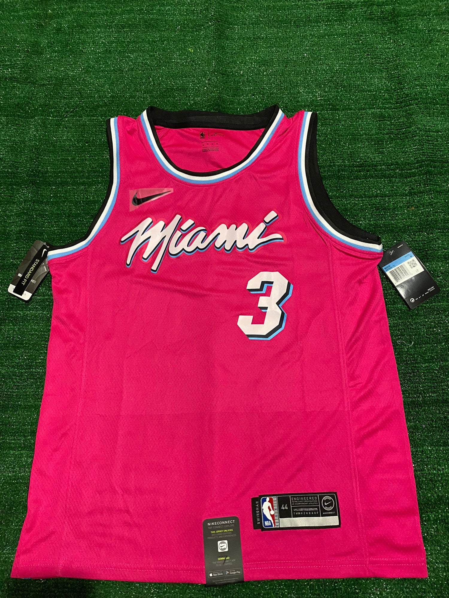 Miami Heat No3 Dwyane Wade BLM Jersey Pink