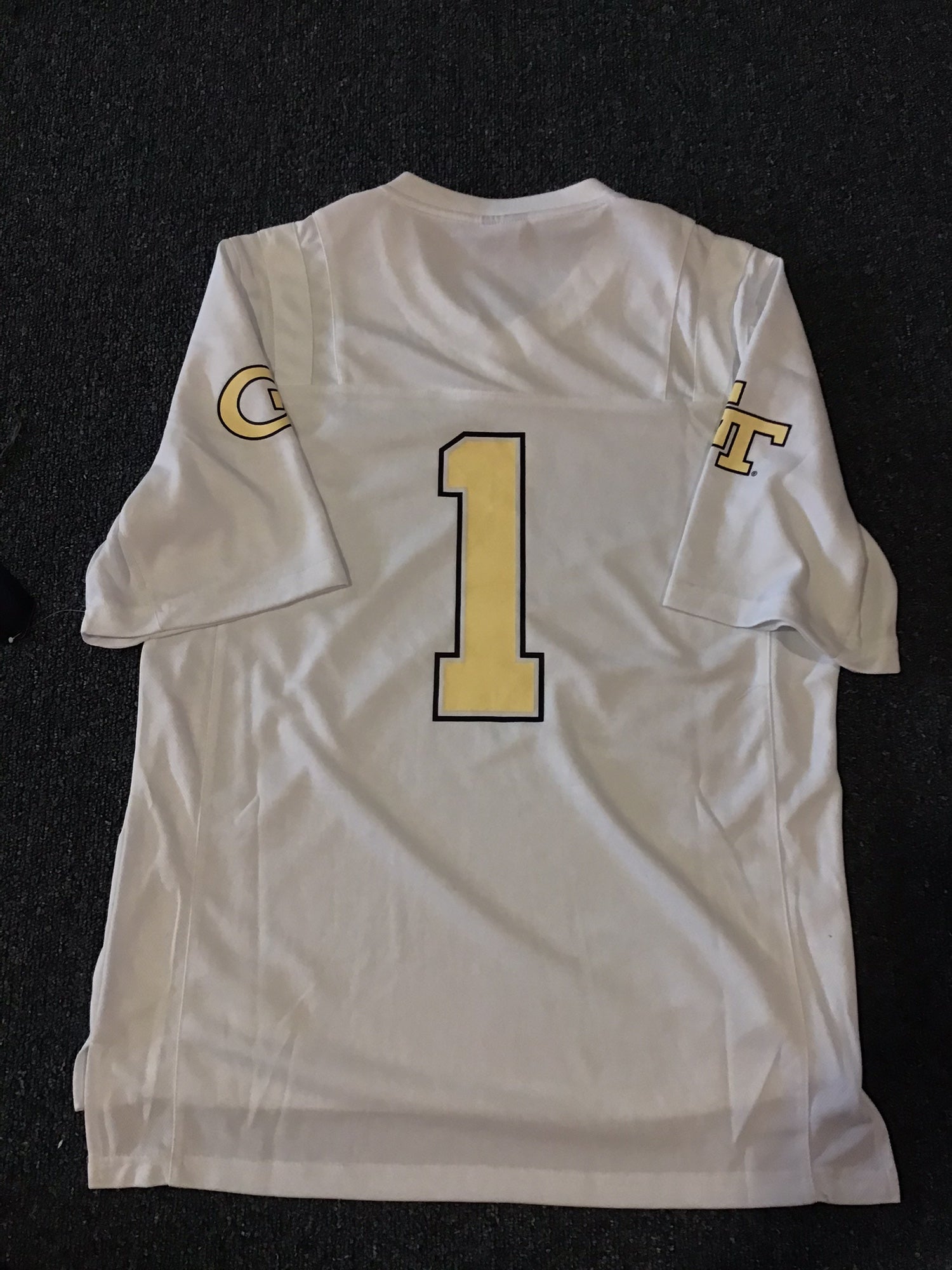Men's adidas #21 White Georgia Tech Yellow Jackets Button-Up Baseball Jersey