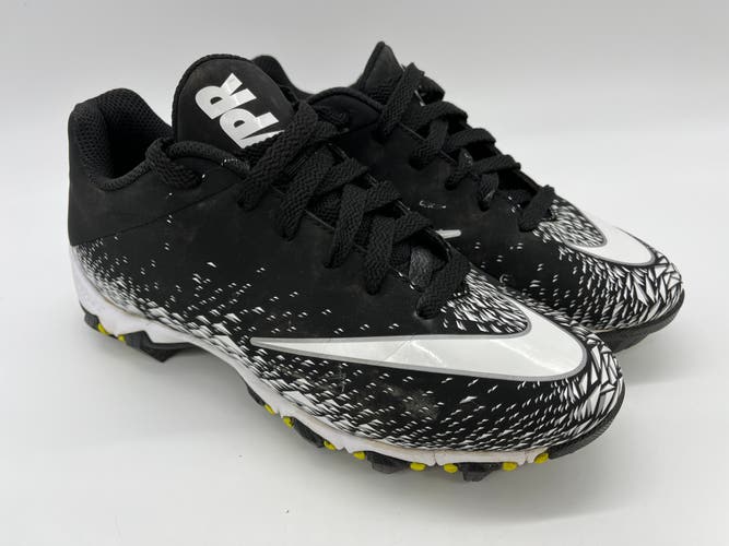 US 5.5Y Nike Fastflex Cleats Baseball Softball Black White WASHED