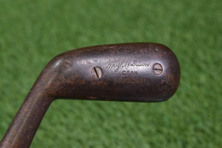 WRIGHT & DITSON CRAN 1897 PAT., ANTIQUE HICKORY SHAFT STAMPED, LEFT HANDED!!