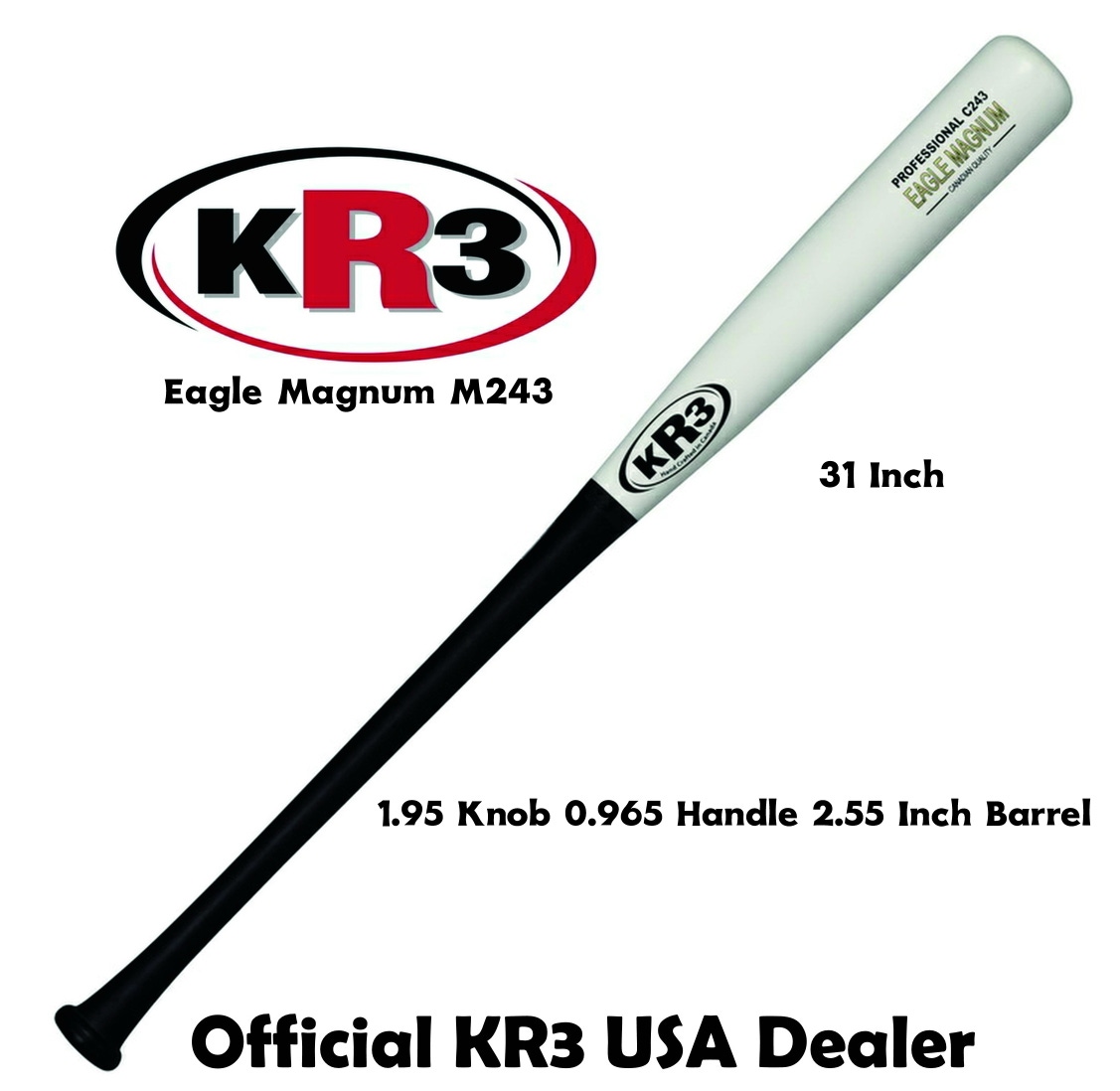 New 31 inch 2023 KR3 PRO 243 Eagle Magnum 31 inch Wood Bat (-3) 29.5 oz C243