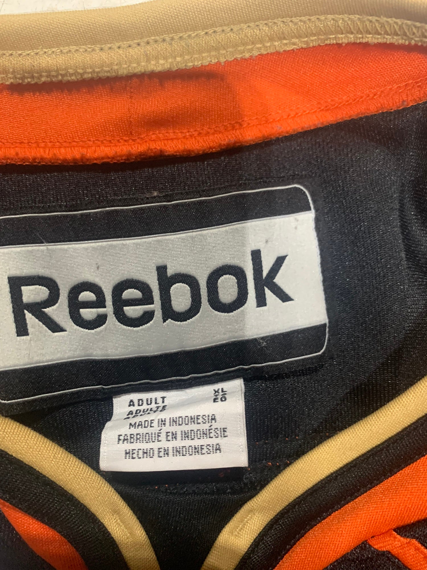 Men's Anaheim Ducks Ryan Getzlaf Reebok Orange Alternate Name & Number T- Shirt