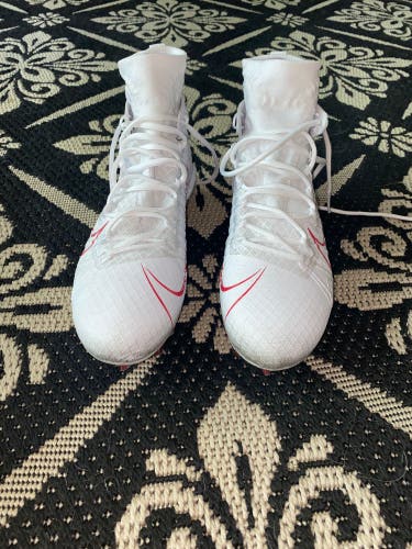 White Men's Turf Cleats High Top Huarache