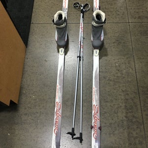 Used Salomon Snowscape 7 Ski Boot 10.5 Poles 52in Set 183 Cm Women's Cross Country Ski Combo