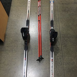 Used Salomon Snowscape 7 Ski Boots 9.5 Poles 58in Set 183 Cm Men's Cross Country Ski Combo