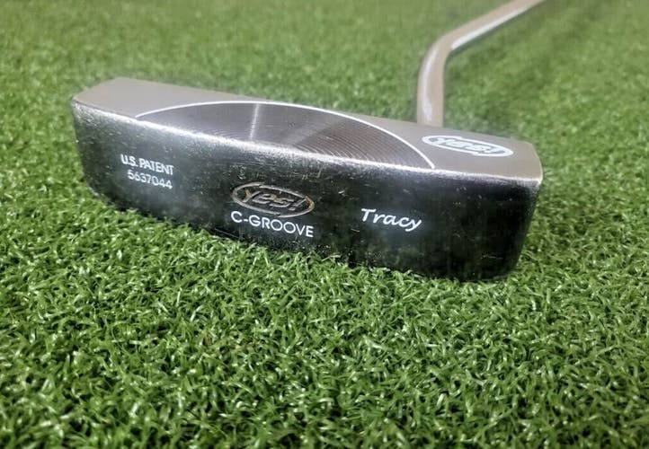 YES! Golf C-Groove Tracy Blade Putter  RH Steel ~34.25" / NEW GRIP / jj8017