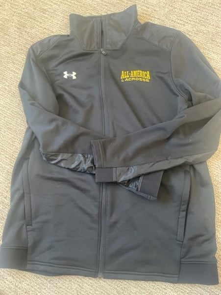 Under Armour All America lacrosse team jacket zip black L large NWOT