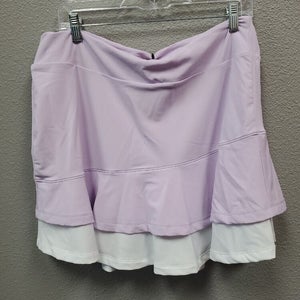 NEW SWING DISH LADIES GOLF SKIRT -LILAC/WHITE (LARGE)