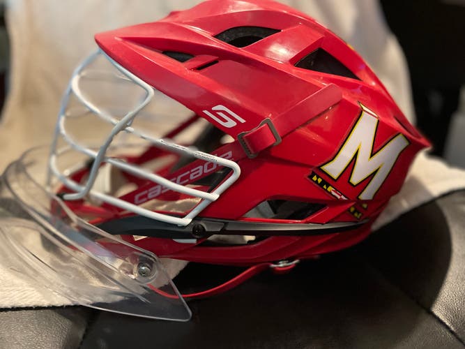 University of Maryland Game Worn Used Cascade S Helmet