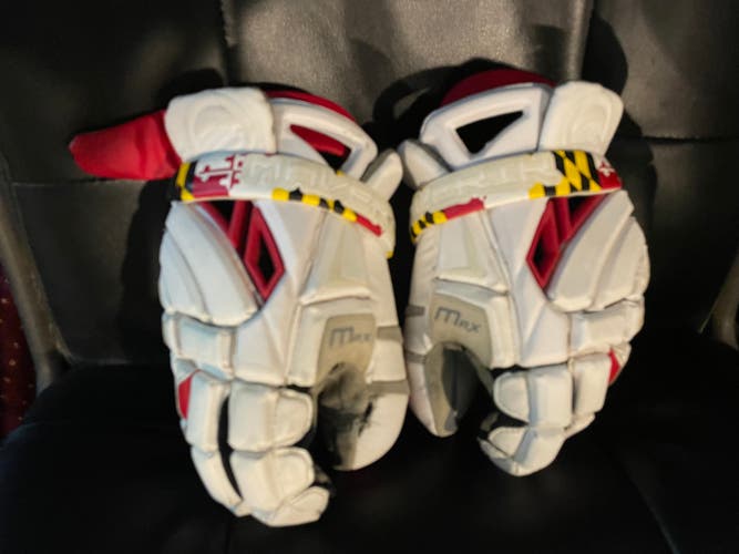 University of Maryland Game Worn Goalie Gloves Maverik MAX Size 13