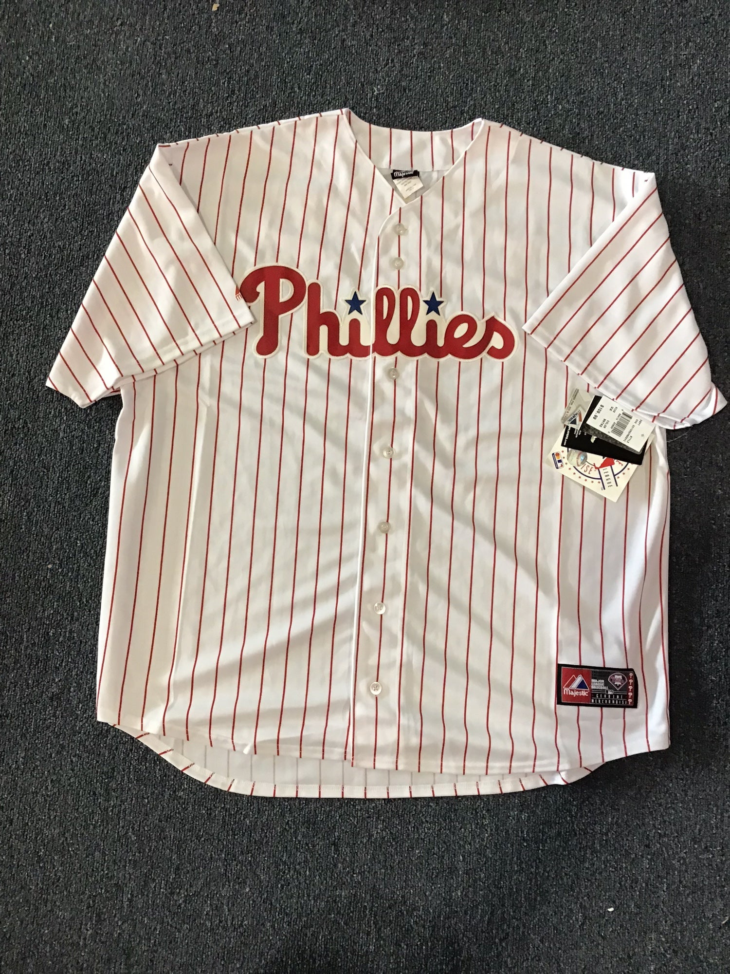 Youth Majestic MLB Philadelphia Phillies Shane Victorino Pinstripe Jersey  Size S