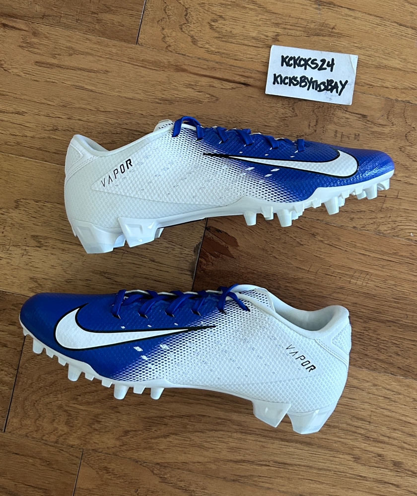 Nike Vapor Untouchable Speed 3 TD Football Cleats White Blue AO3034-103 Mens size 12.5