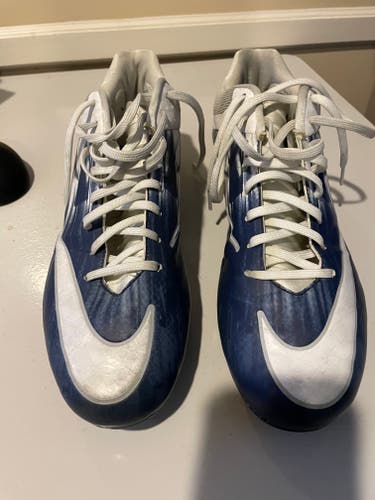 White/Blue Used Men's Size 11 Molded Cleats Nike Low Top Vapor Speed 2