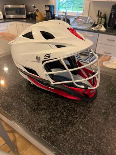 Used Youth White and Red Cascade S Helmet