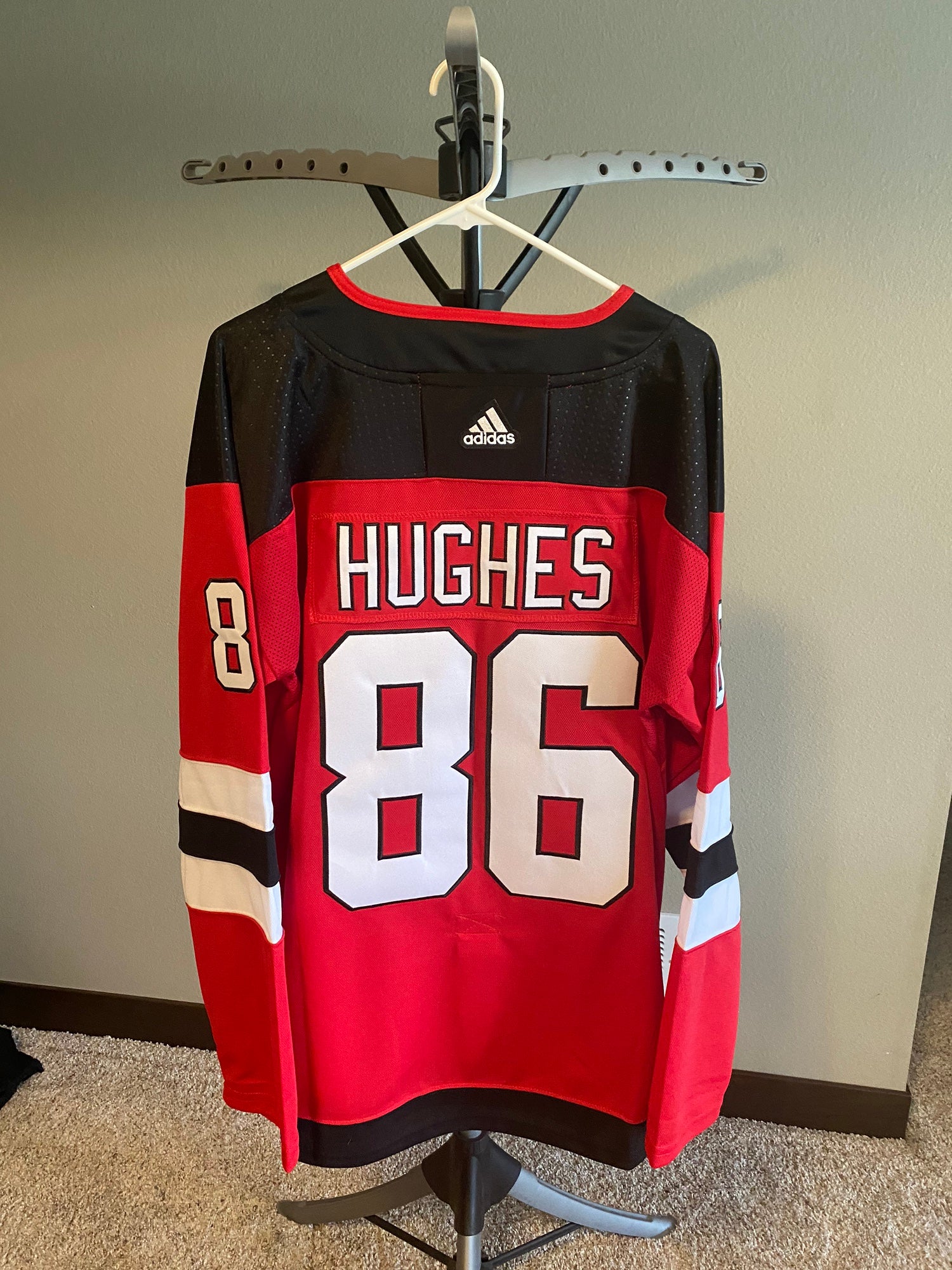 New Jersey Devils Jersey Mens Large Jack Hughes 86 Fanatics