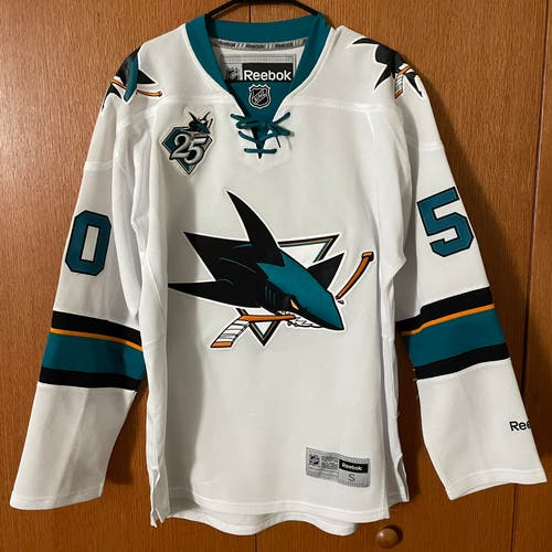 San Jose Sharks Reebok Premier Jersey Pro Customization Sz S Tierney #50