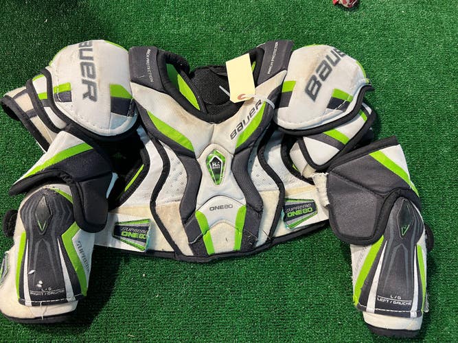 Junior Used Large Bauer Supreme One80 Shoulder Pads and large elbow pads