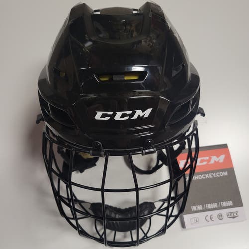 New Black Senior Large CCM Tacks 210 Helmet Combo