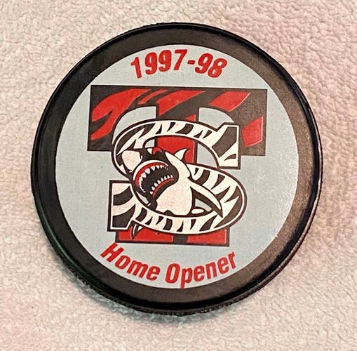 Tallahassee Tiger Sharks 1997-98 Vintage ECHL Home Opener Hockey Puck