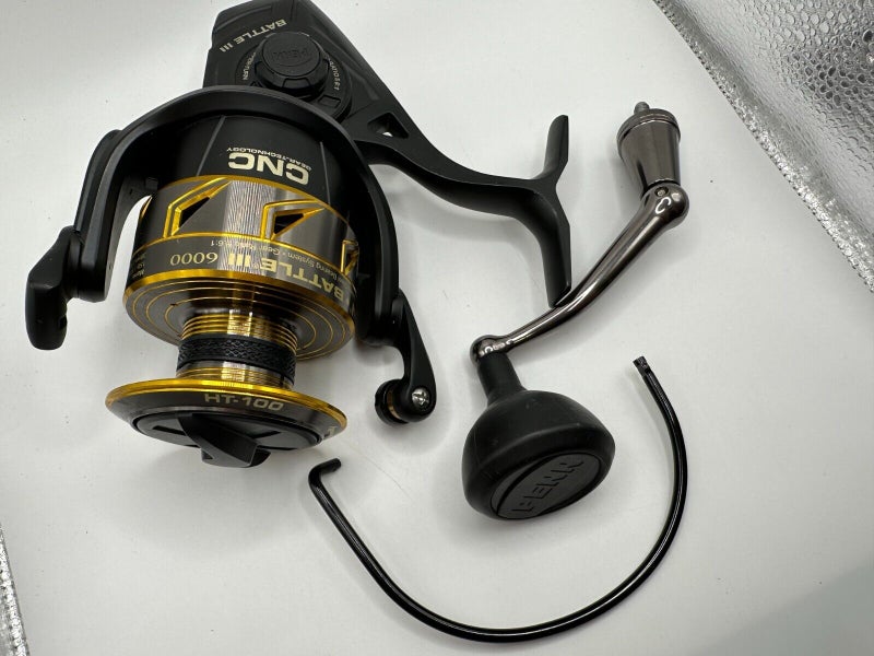 Penn Battle III 6000 Spinning Fishing Reel - Black/Gold CNC Gear