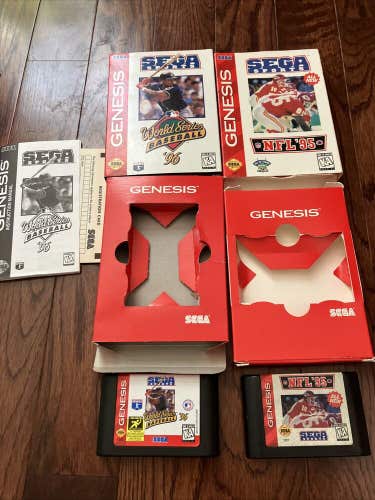 World Series Baseball '96 & NFL ‘95 (Sega Genesis) - 2 Game Lot - Tested