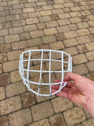 White Ccm certified goalie cage S/M