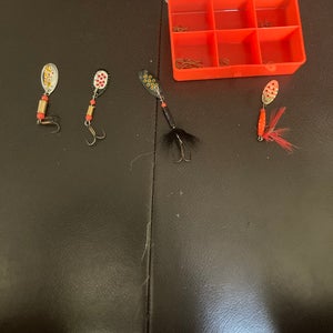 Trout spoons and assorted hooks