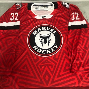 NEW Marvel Hockey mens XXL red game jersey #32